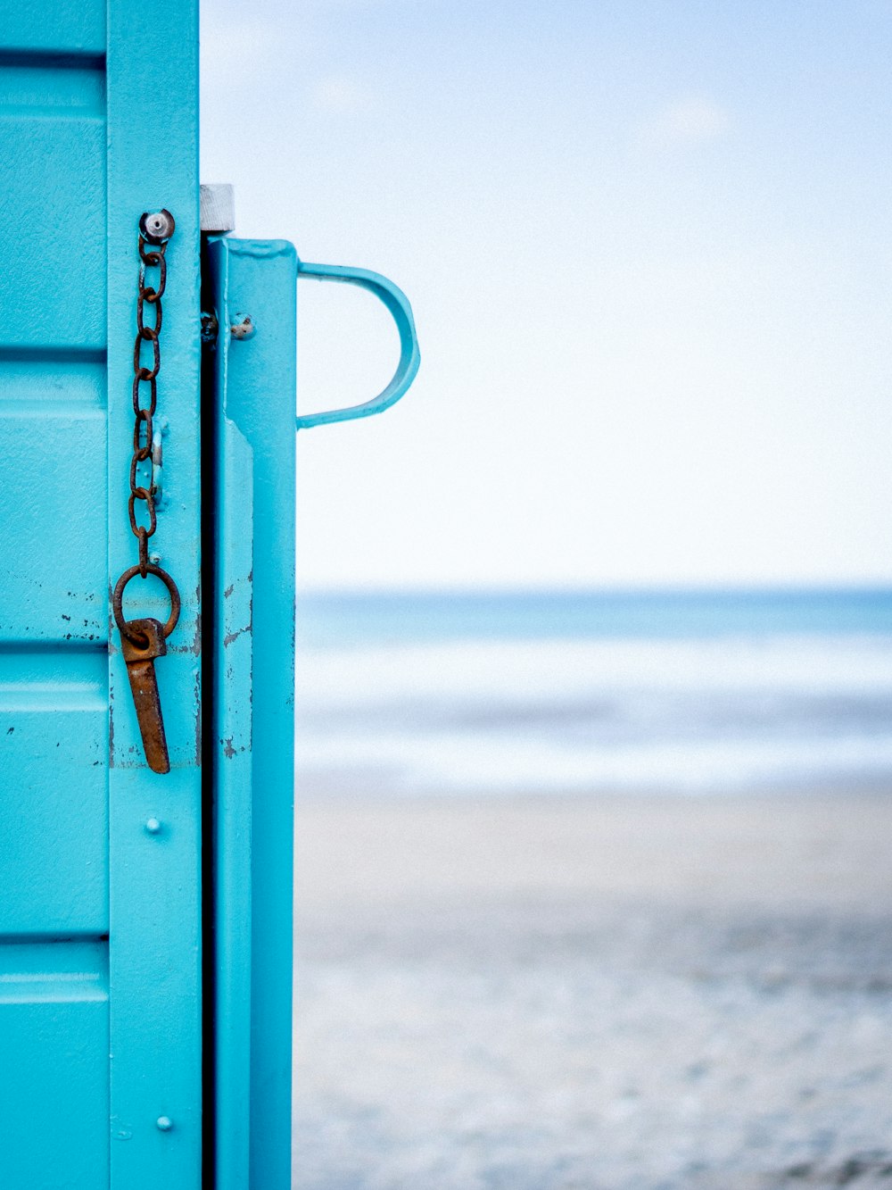 red metal door with padlock