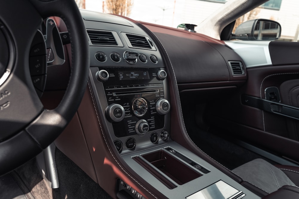 black and red car interior