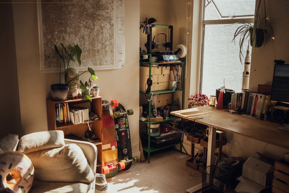 green potted plant on brown wooden table