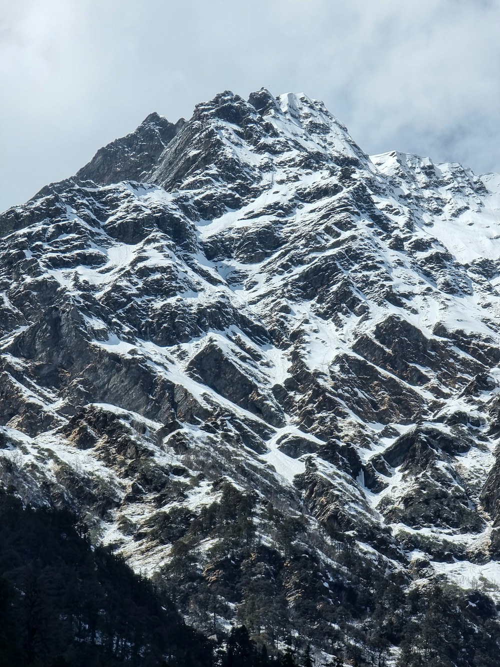 snow covered mountain during daytime