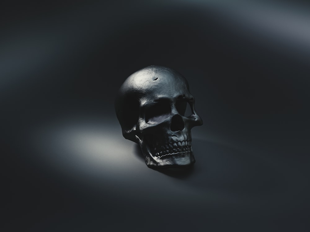 black skull with black eyes