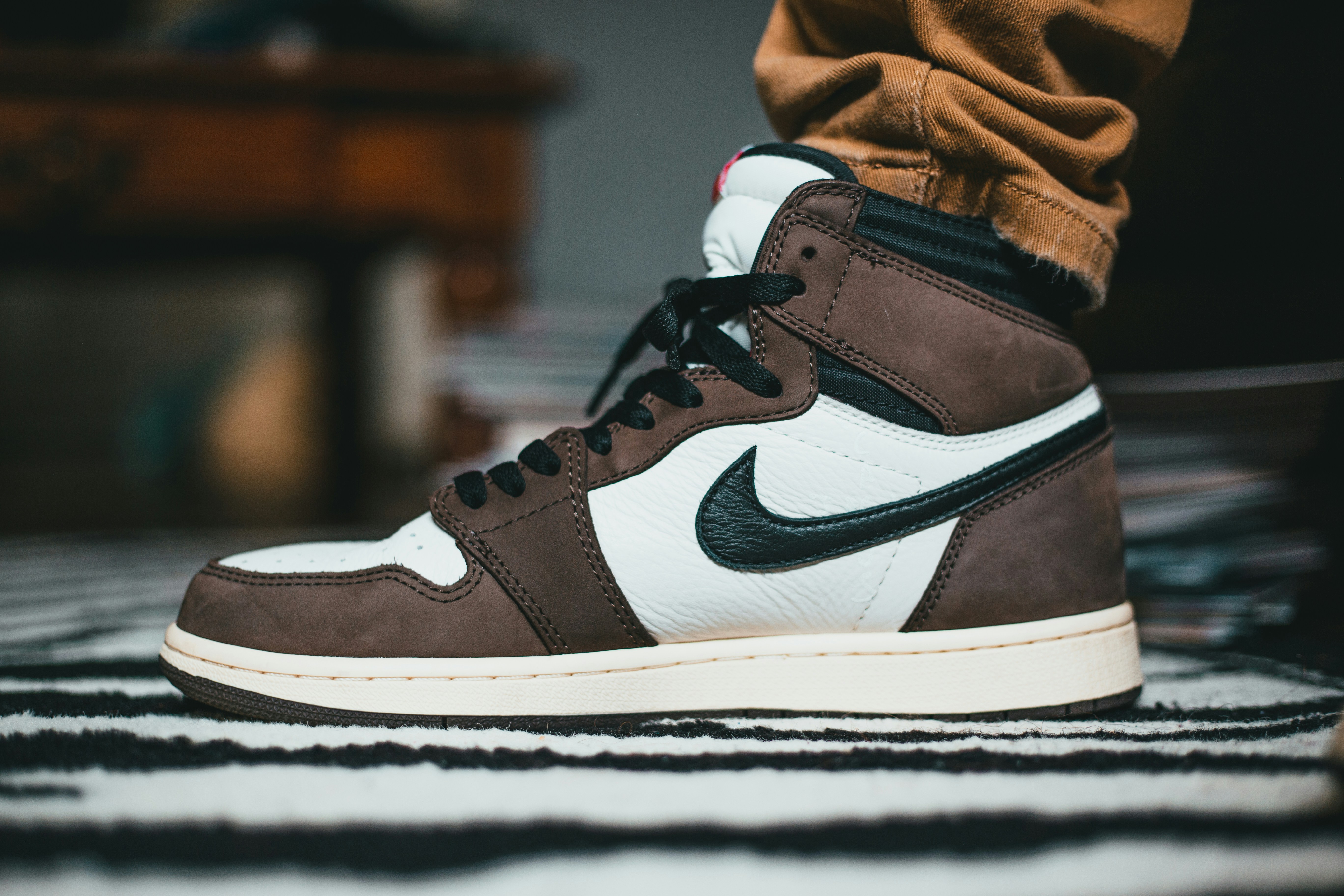 brown white black jordan 1