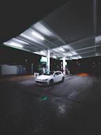 white car on the road