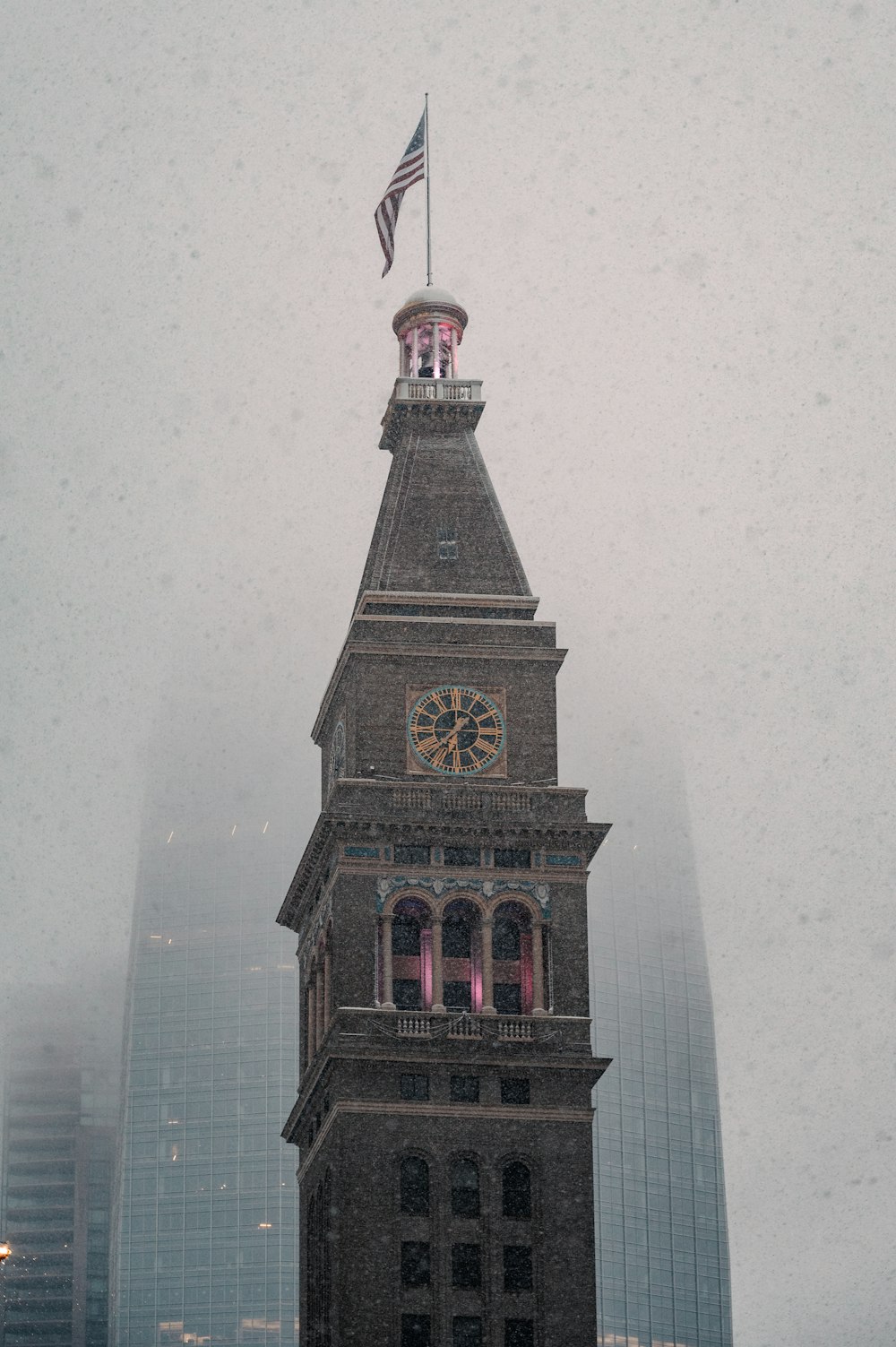 brown and black tower clock