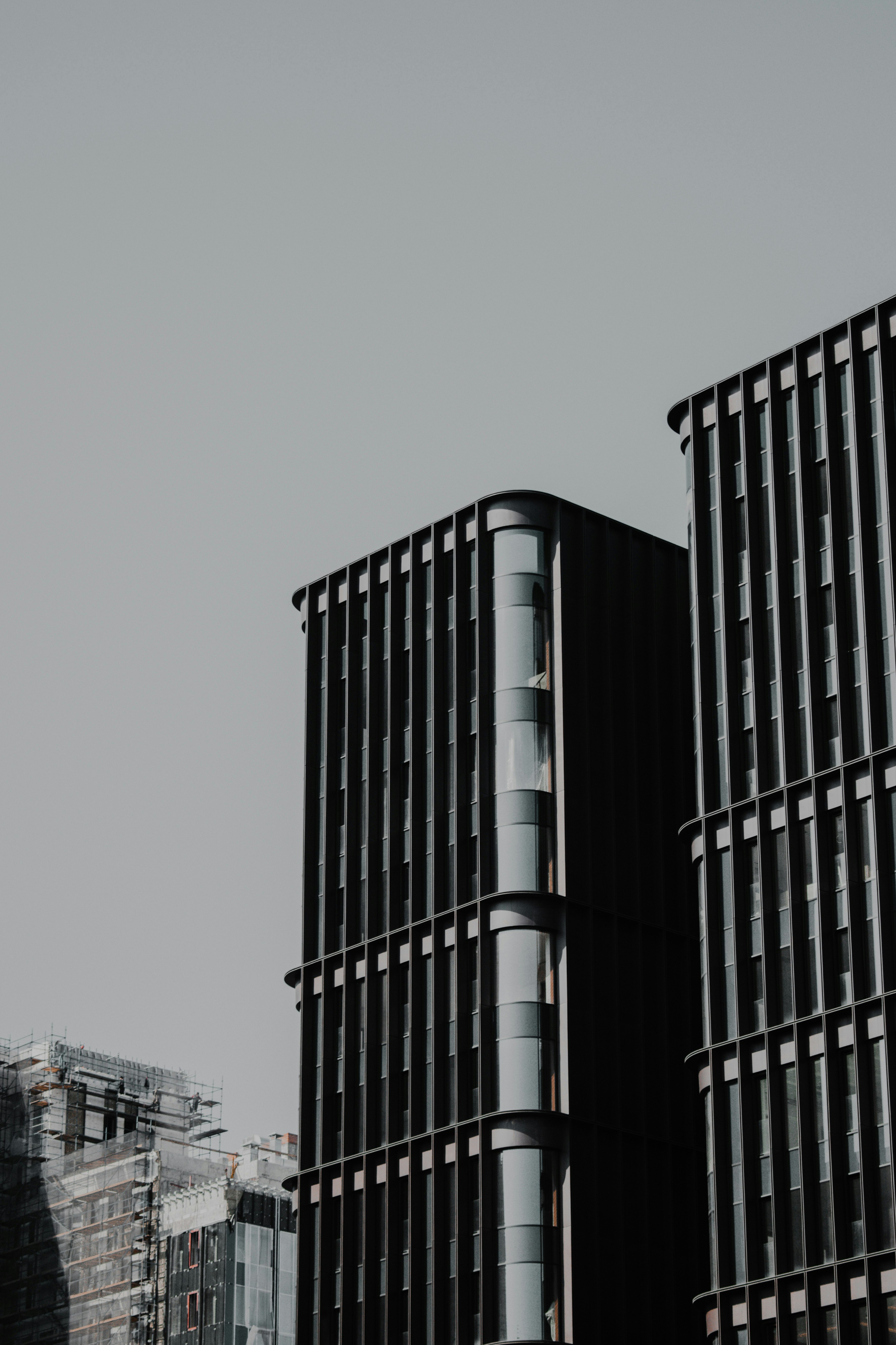 black and white concrete building