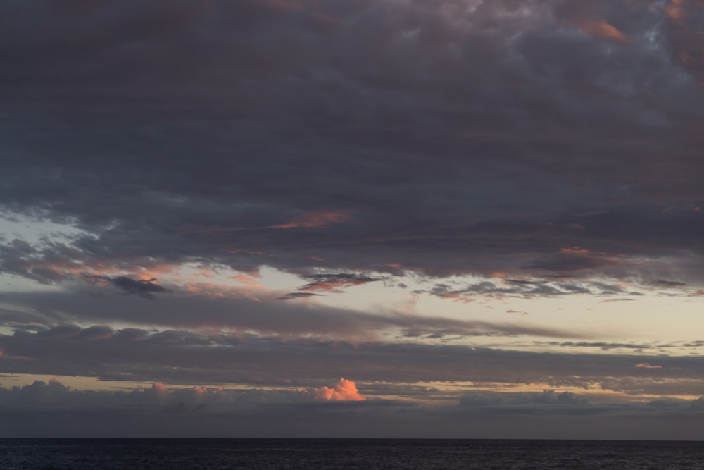 body of water under cloudy sky during sunset