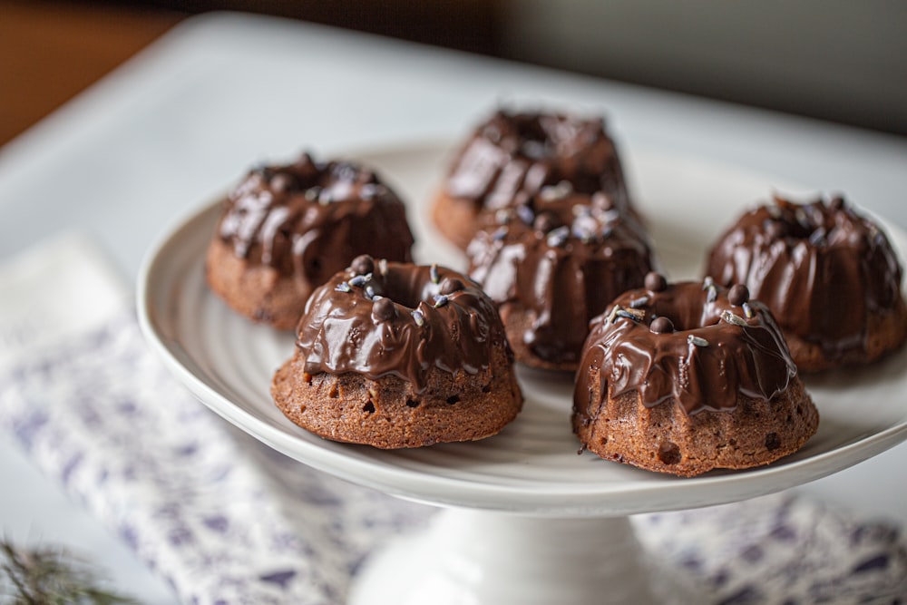 chocolate cake on white ceramic plate