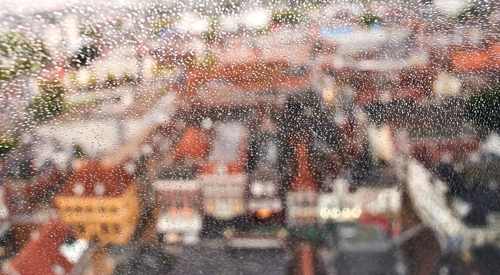 water droplets on glass window