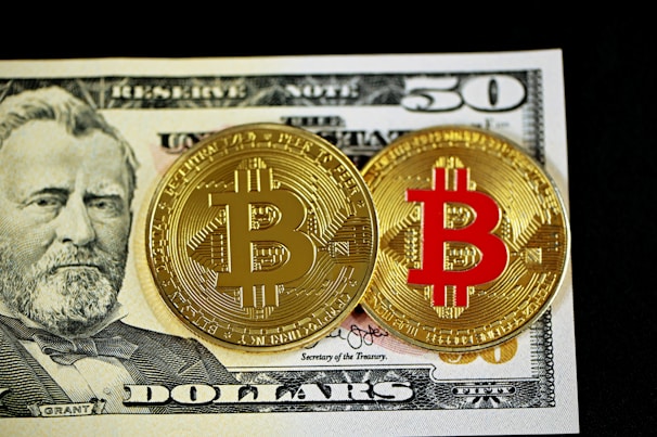 gold and red round coin