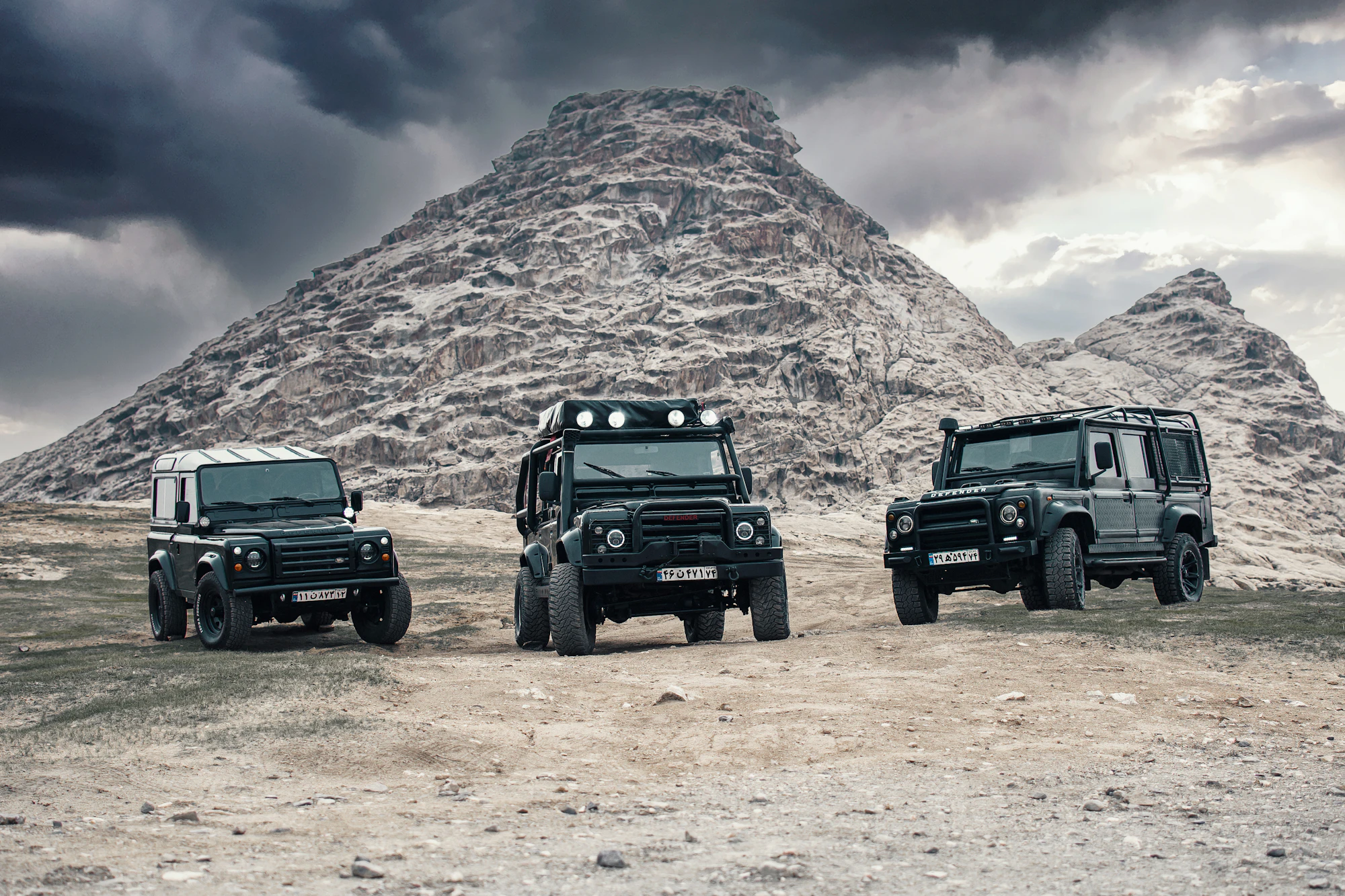 Lifted 4x4 on a rugged mountain trail