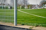 white metal fence on green grass field during daytime