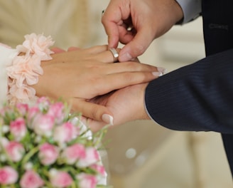 man and woman holding hands