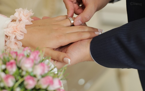 man and woman holding hands