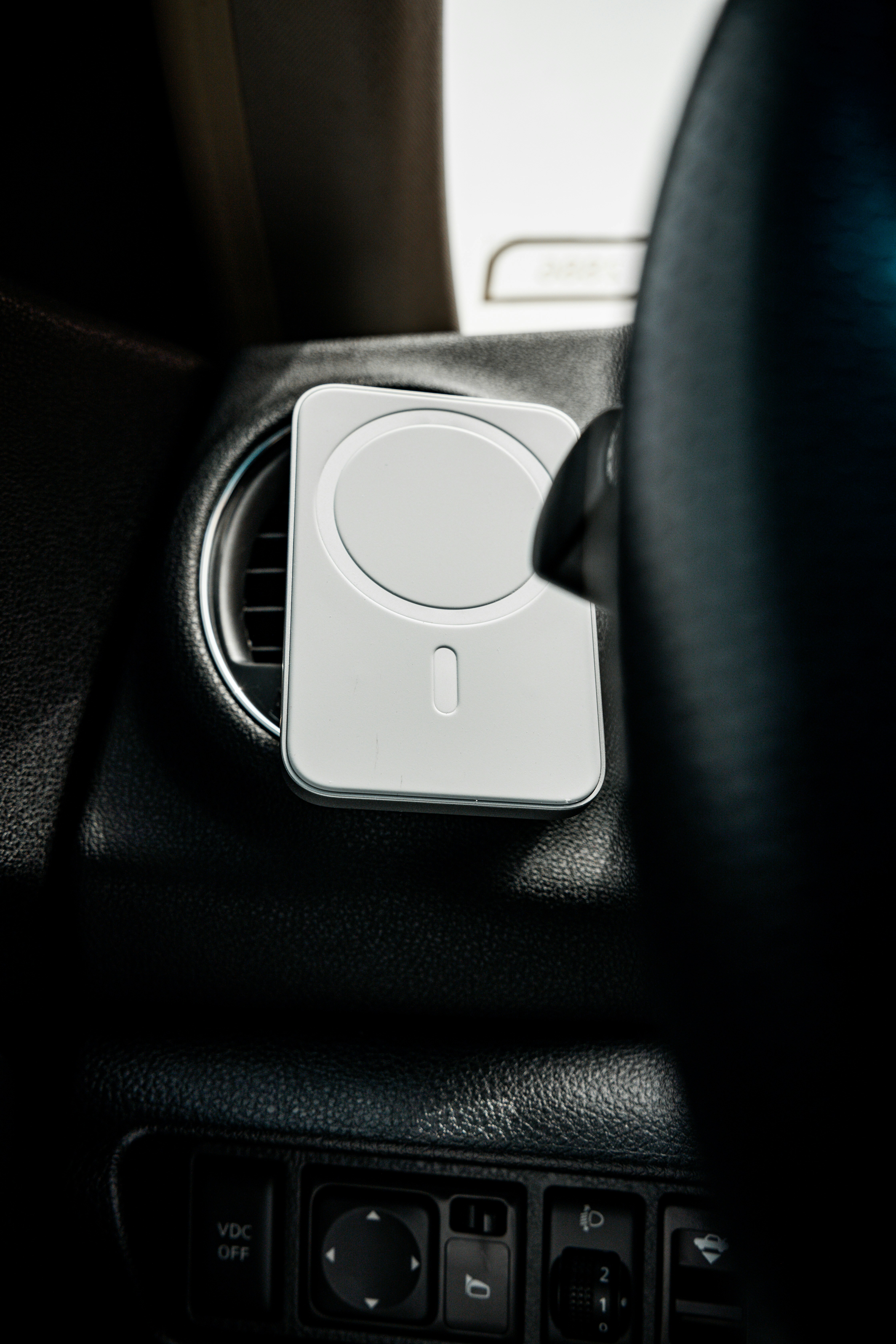 black and white car door handle