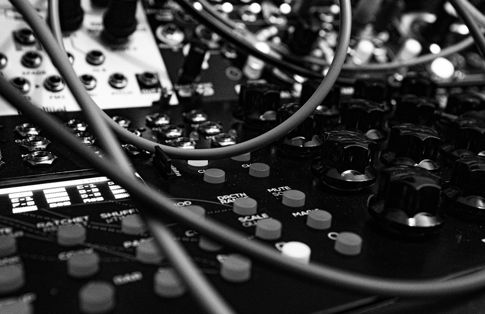 black and white audio mixer
