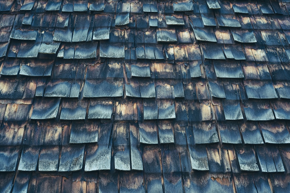 black and gray roof tiles