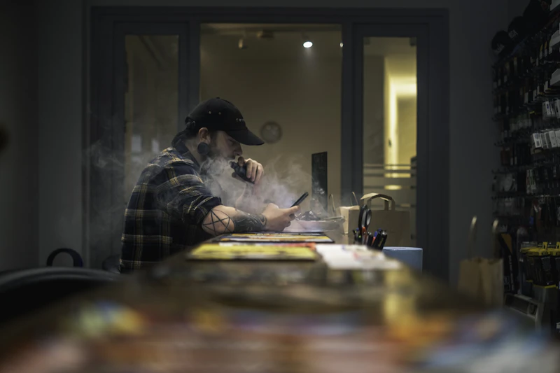 Vape shop counter