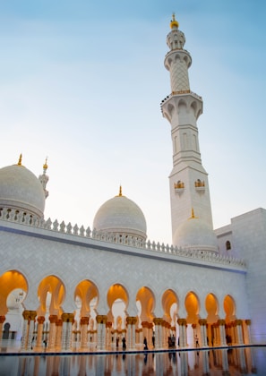 The stunning architecture of the Sheikh Zayed Grand Mosque.