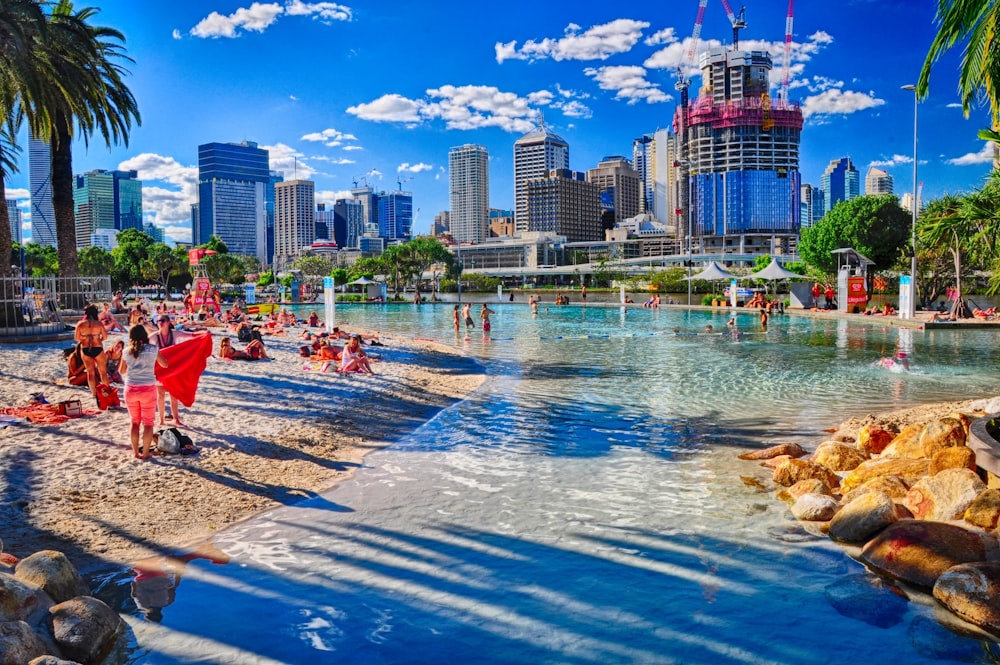 people on beach during daytime