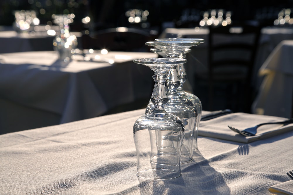 clear glass vase on table