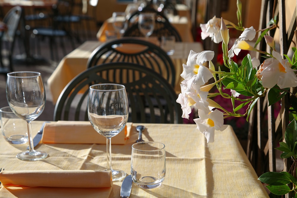 white flower bouquet on table