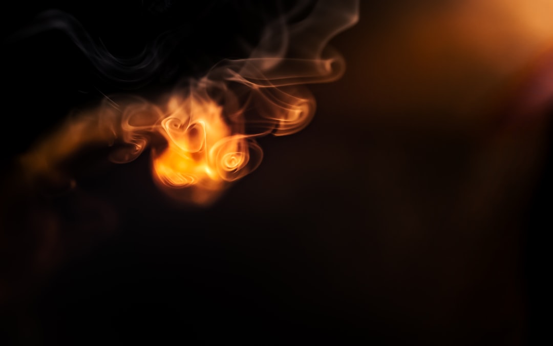 orange and white smoke illustration