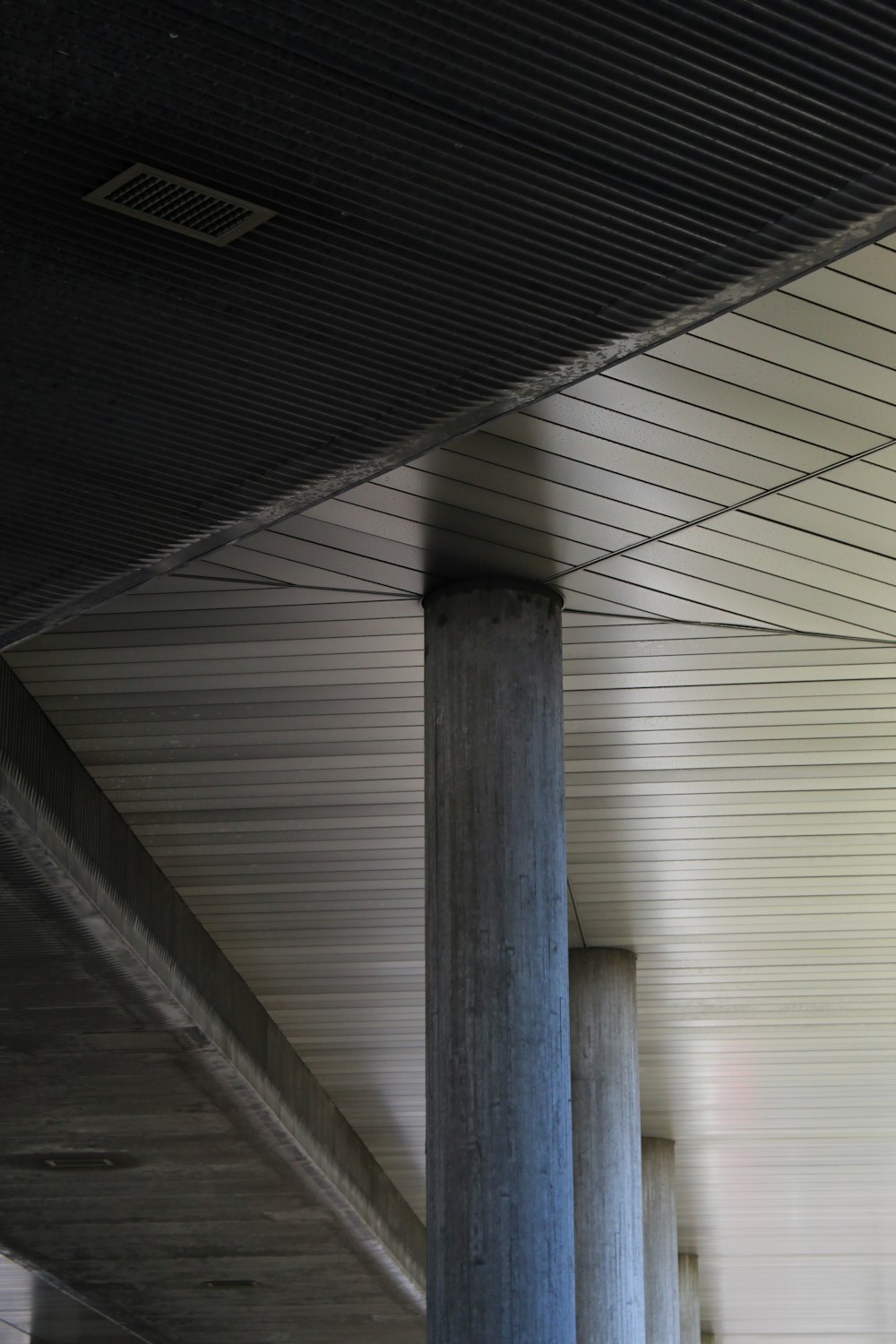 white and gray wooden ceiling