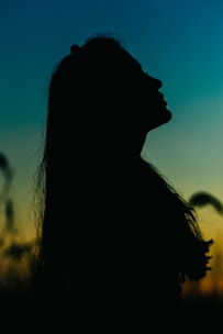 silhouette of woman during sunset