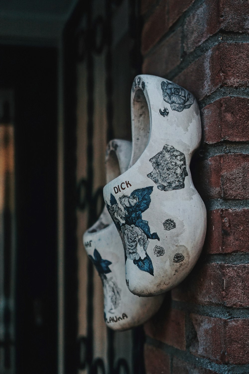 white and black ceramic bird figurine