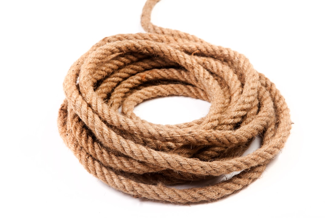 brown rope on white background