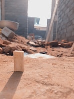 A close-up of construction materials ready for use.