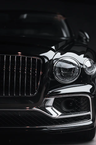 Front view of the same car after applying the exterior package, showcasing the enhanced styling.