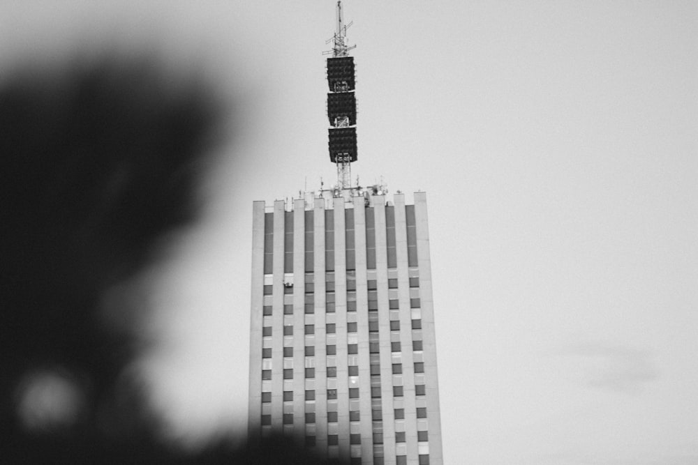 grayscale photo of high rise building