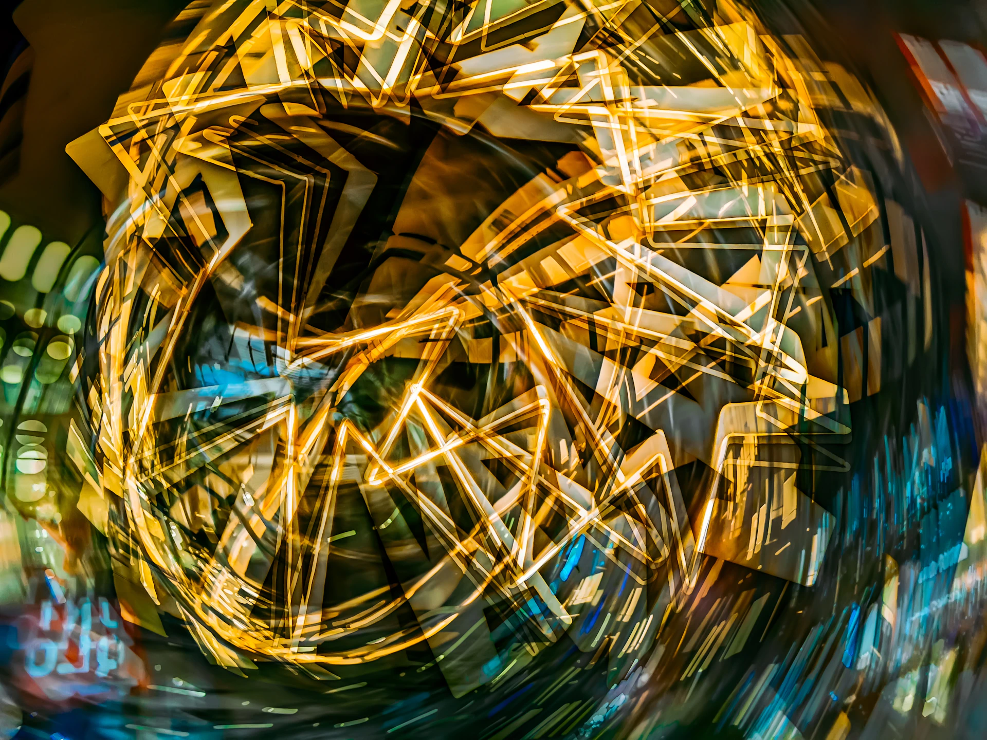 gold and silver round decor