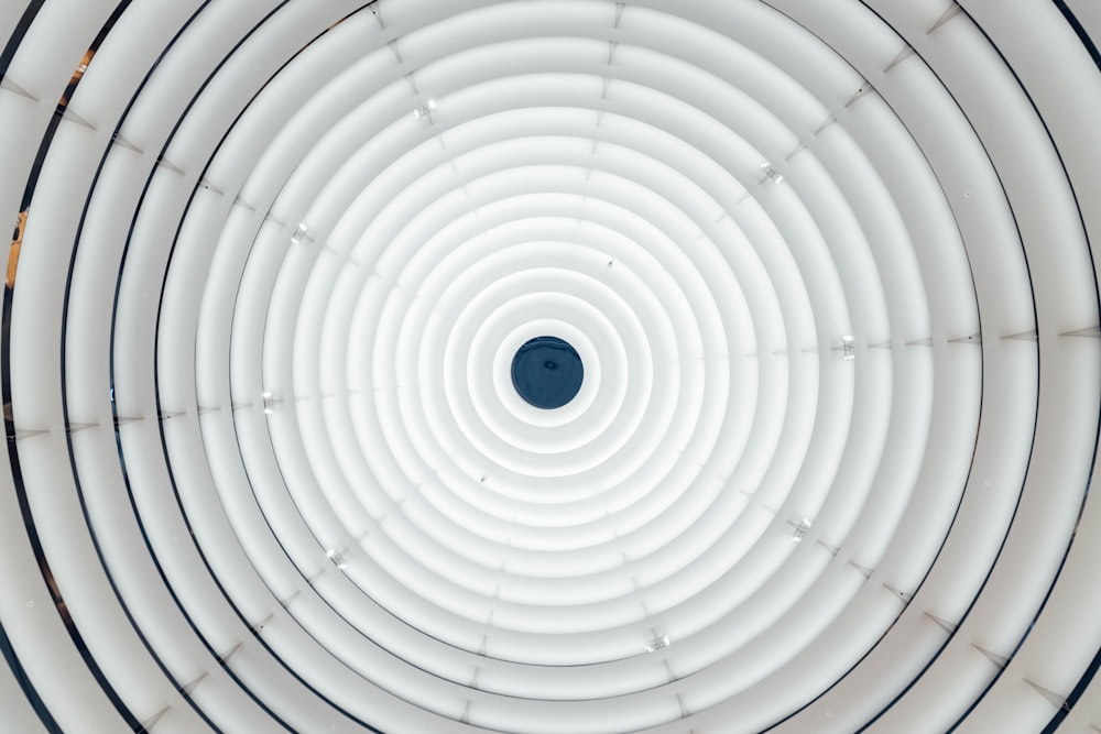 white round ceiling with white light