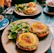 A happy customer enjoying brunch at Jack the Rabbit.