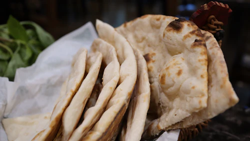 Fresh tandoori naan