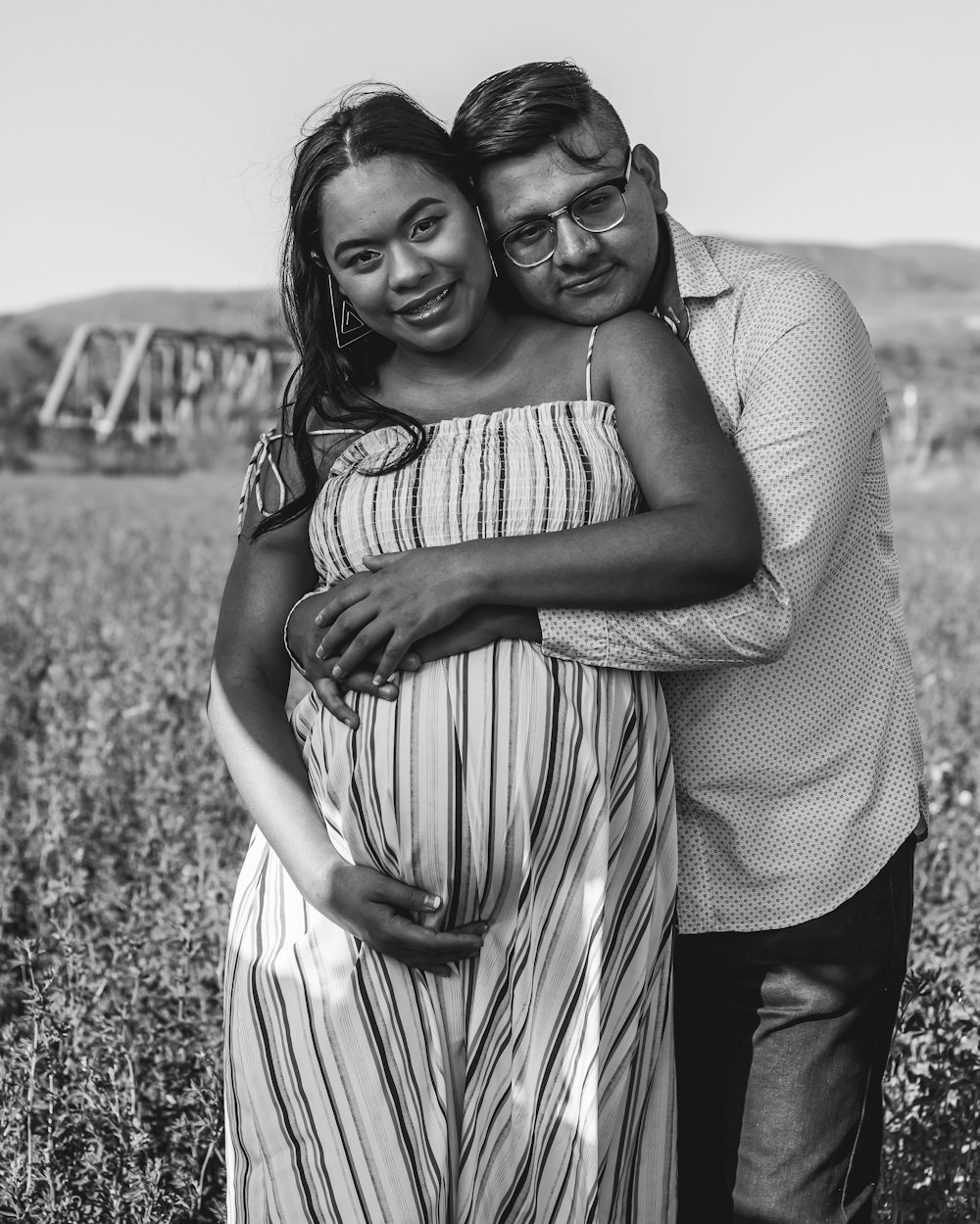 grayscale photo of 2 smiling women