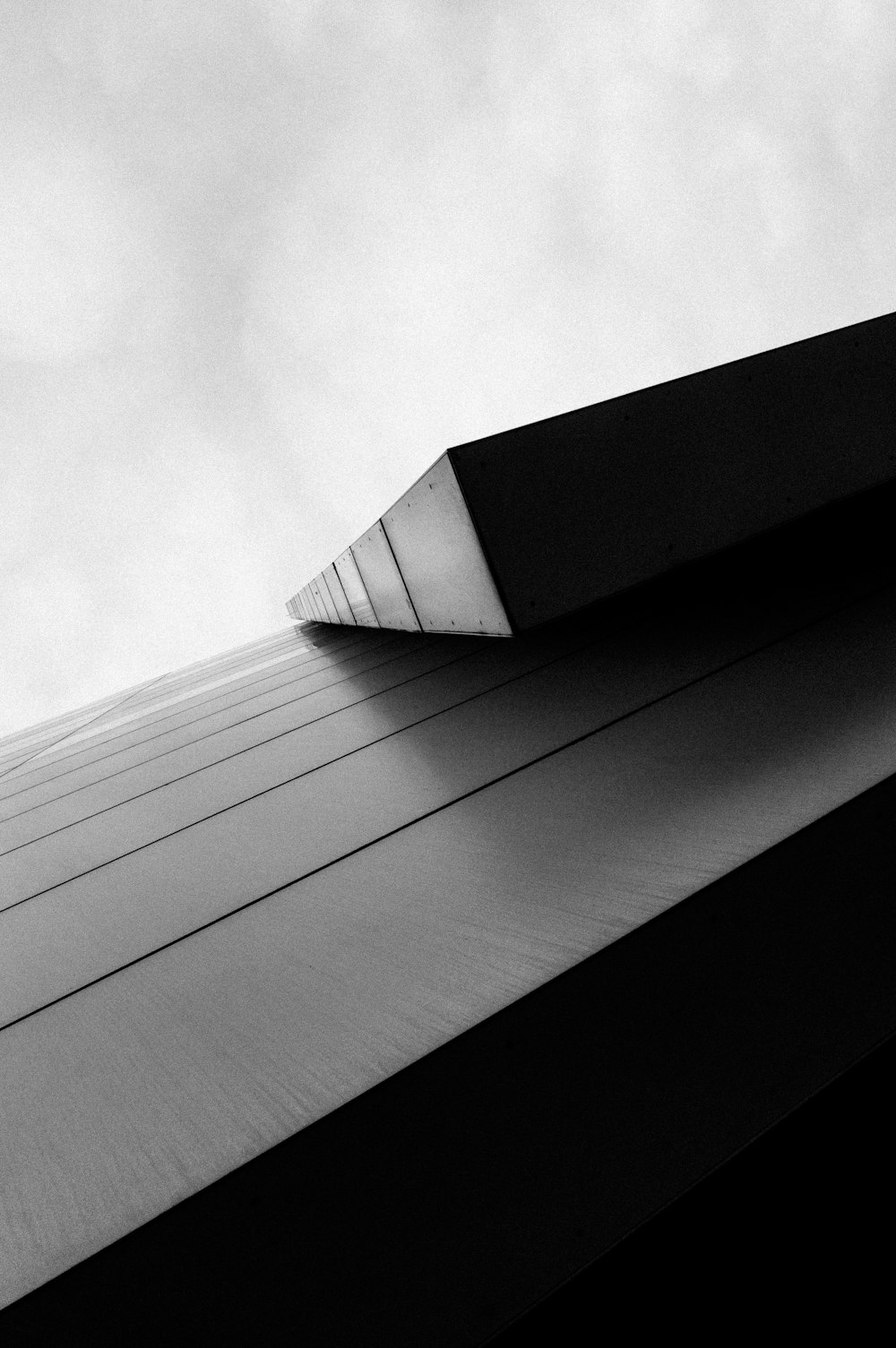 grayscale photo of a roof