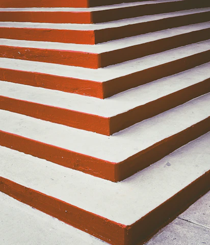 white and brown concrete staircase