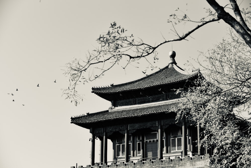 white and brown temple under white sky during daytime