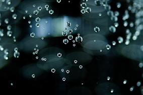 water droplets on glass surface