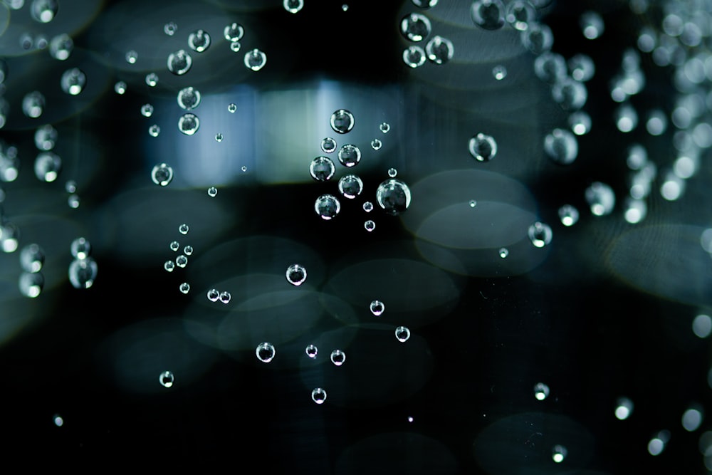 water droplets on glass surface