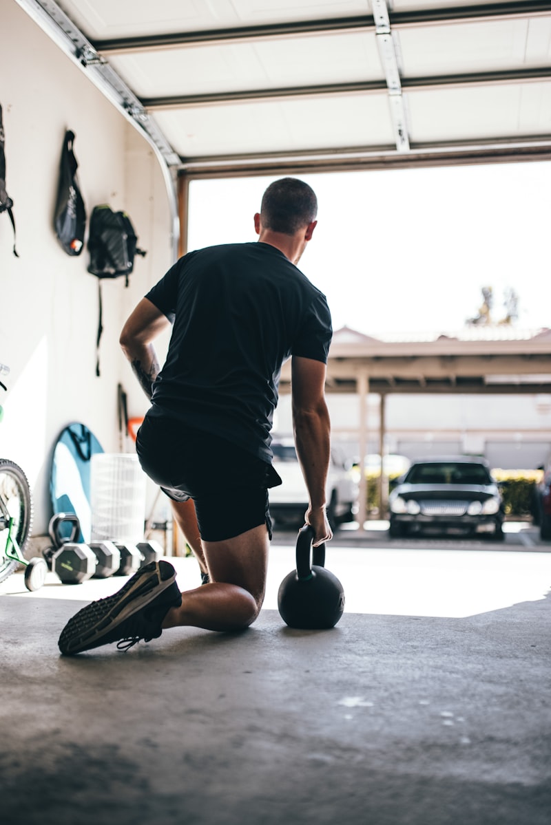 A kettlebell resting on the floor ready for a senior workout