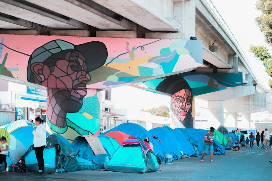A migrant camp in the Mexican border city of Tijuana (Barbara Zandoval via Unsplash)
