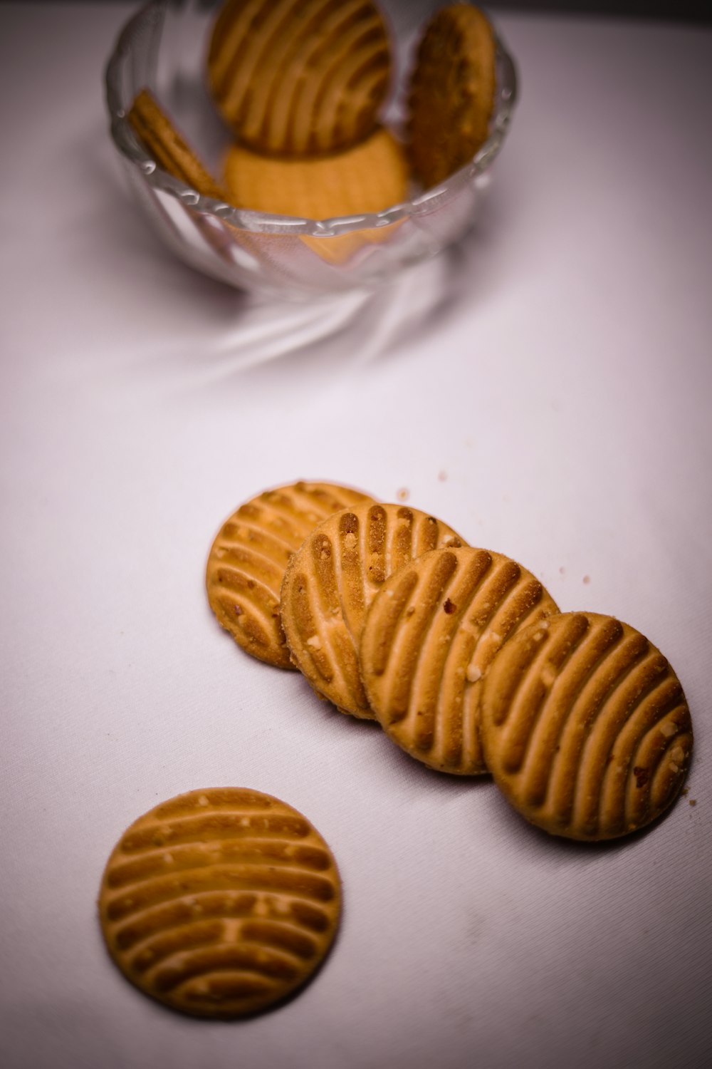 brown cookies on white table