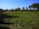 A smiling farmer standing next to a modern irrigation pivot in a lush green field under a clear blue sky.