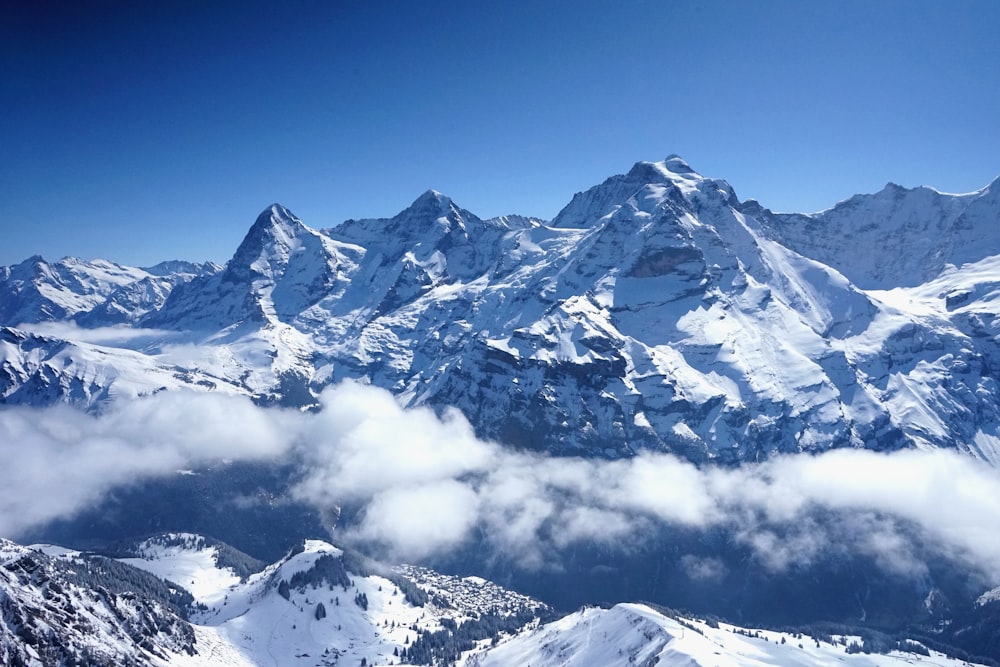 snow covered mountain under blue sky during daytime