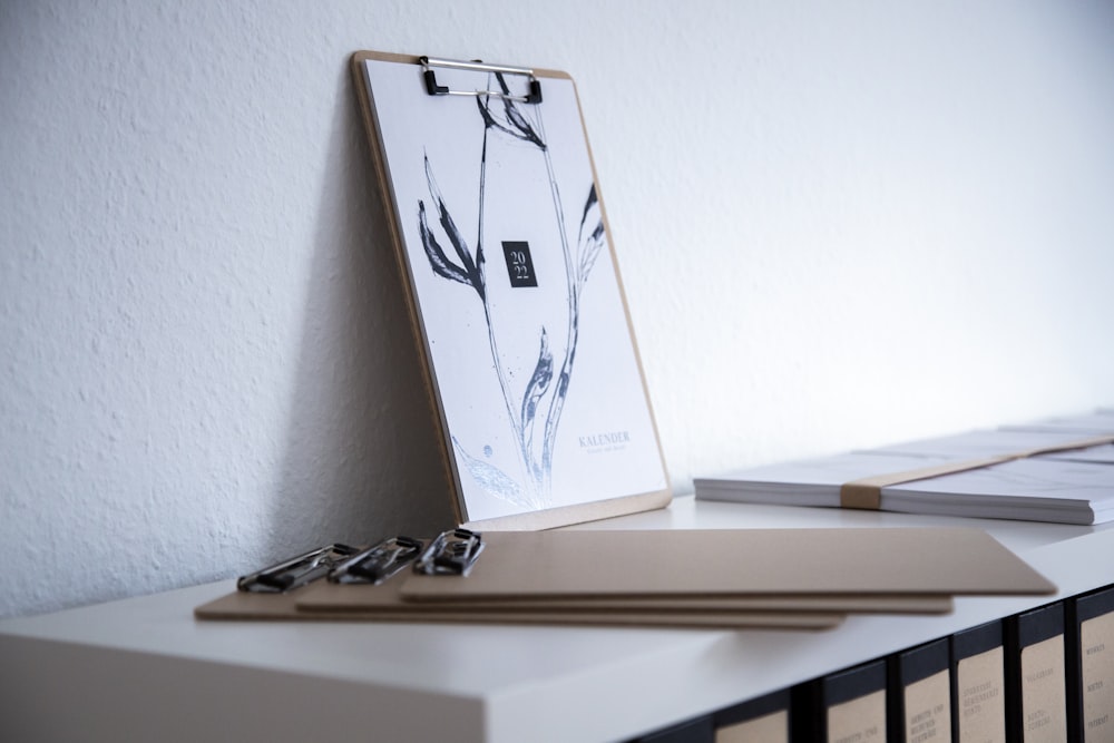 white and brown wooden desk