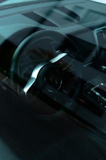 Close-up of a shiny car dashboard with modern Korean design elements